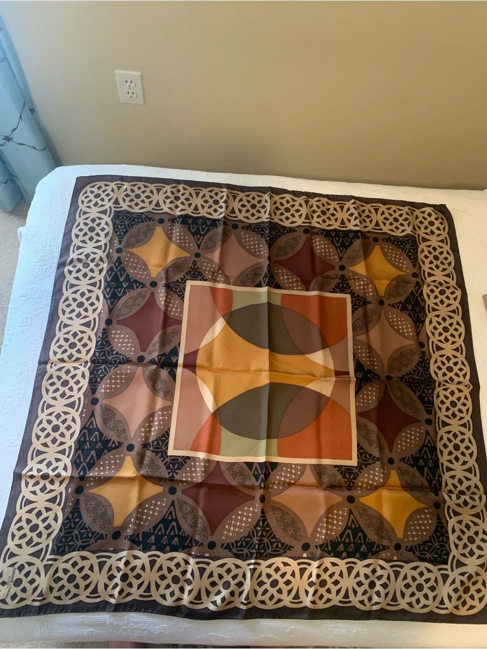 Silk square designer scarves. Bundle of 2-Adrienne Vittadini and Adrienne Landau